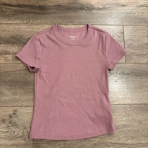 Old Navy Mauve Ribbed Short Sleeve Tee